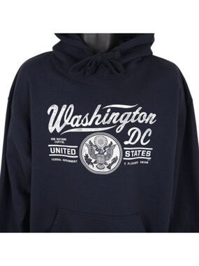 Washington DC Sweatshirt Hoodie Mens Size XL Blue Travel Destination